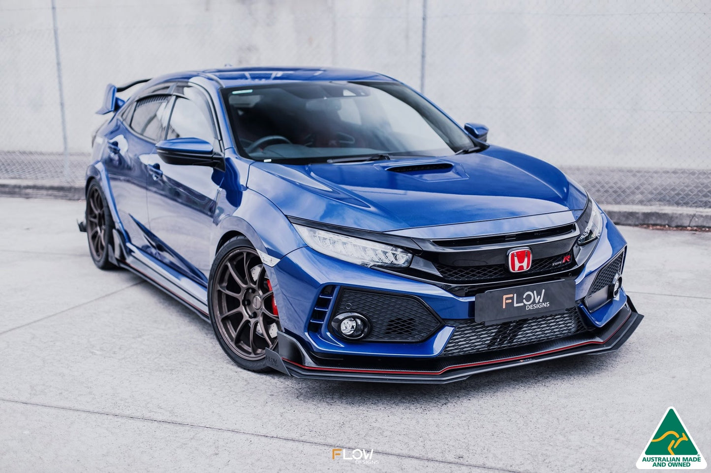 Flow Designs FK8 Civic Type R Front Lip Splitter Extensions (Pair)