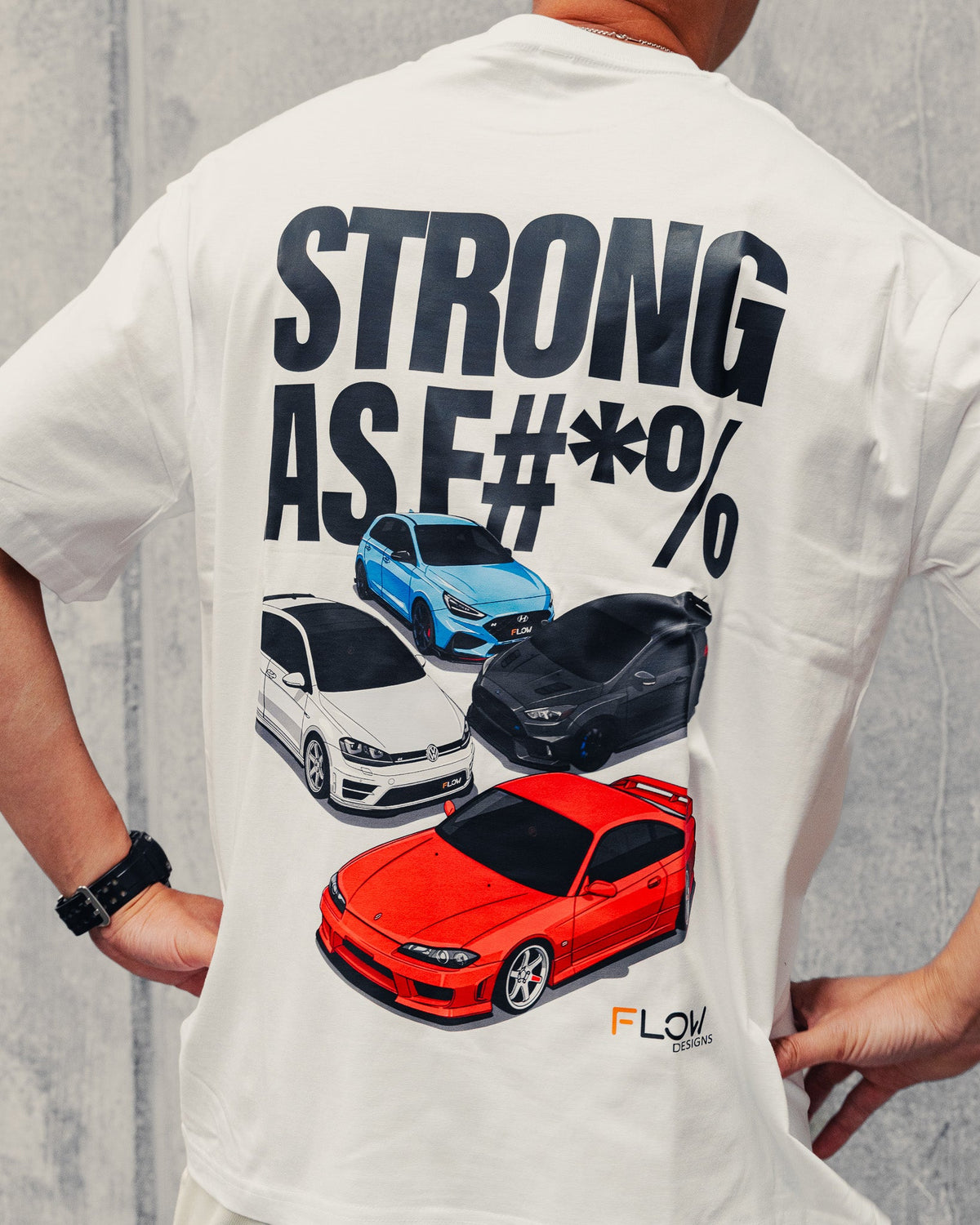 Flow Designs STRONG AS F#*% – Black Label Exclusive Oversize Tee