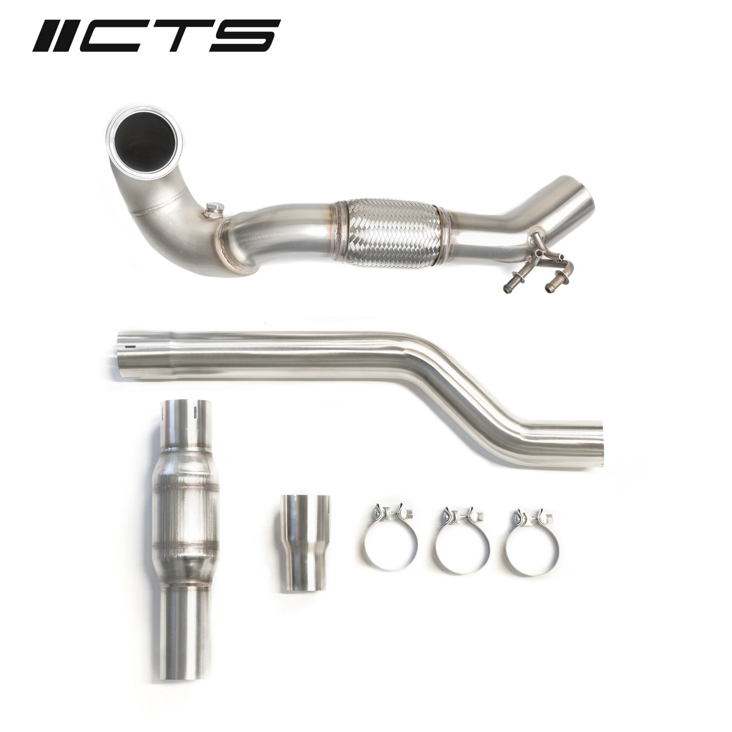 CTS TURBO MQB AWD CATLESS EXHAUST DOWNPIPE (MK7/MK7.5 GOLF AWD, GOLF R, A3/S3 8V & 8V.5 TT/TT-S QUATTRO)