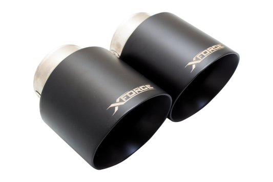 XFORCE - 4″ANGLE CUT BLACK TIPS - Fits VW MK6 & MK7/MK7.5 GTI