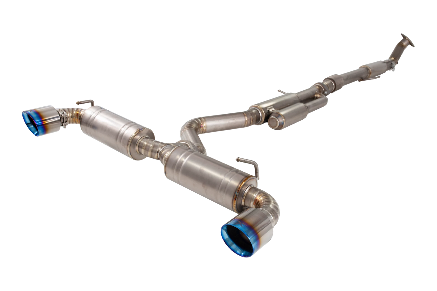 XFORCE - Toyota Yaris GR Titanium Cat Back System with Burnt Blue Tips