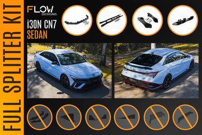 Flow Designs CN7 V2 i30N Sedan FL 2024+ Full Lip Splitter Set