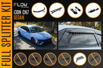 Flow Designs CN7 V2 i30N Sedan FL 2024+ Full Lip Splitter Set