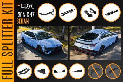 Flow Designs CN7 V2 Elantra N Sedan Facelift V2 - 2024+ Full Lip Splitter Set