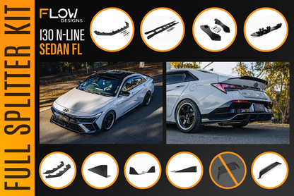 Flow Designs Hyundai CN7 V2 i30 N-Line Sedan FL 2025+ - Full Lip Splitter Set