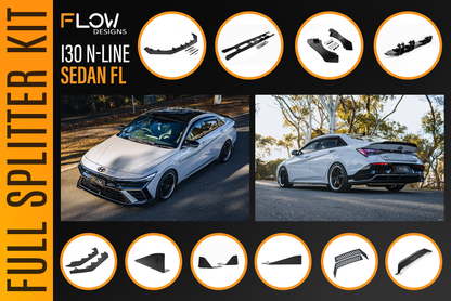 Flow Designs Hyundai CN7 V2 i30 N-Line Sedan FL 2025+ - Full Lip Splitter Set