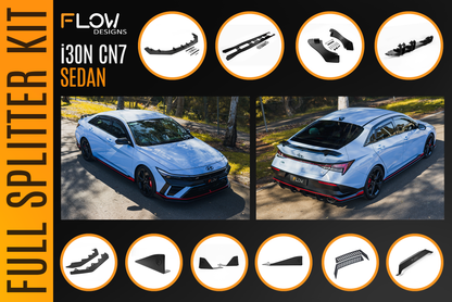 Flow Designs CN7 V2 i30N Sedan FL 2024+ Full Lip Splitter Set