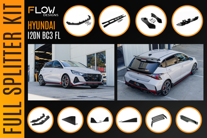 Flow Designs i20 N BC3 Facelift - Full Lip Splitter Set