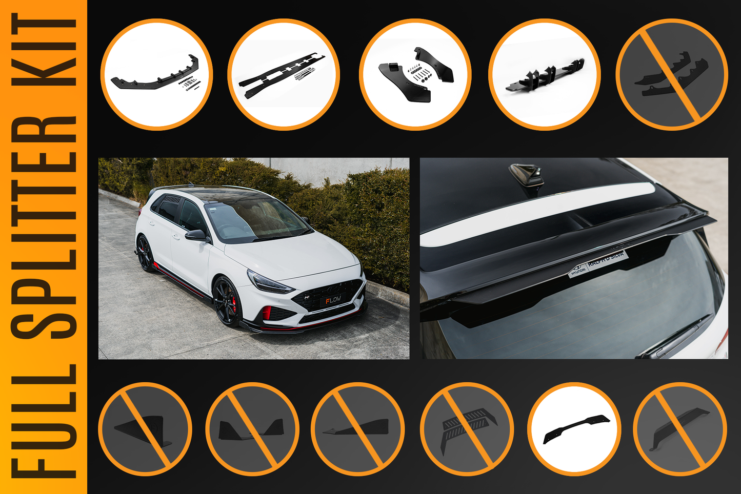 Flow Designs i30N Hatch PDE V6 FL2 2025 Full Lip Splitter Set