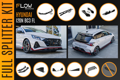 Flow Designs i20 N BC3 Facelift - Full Lip Splitter Set