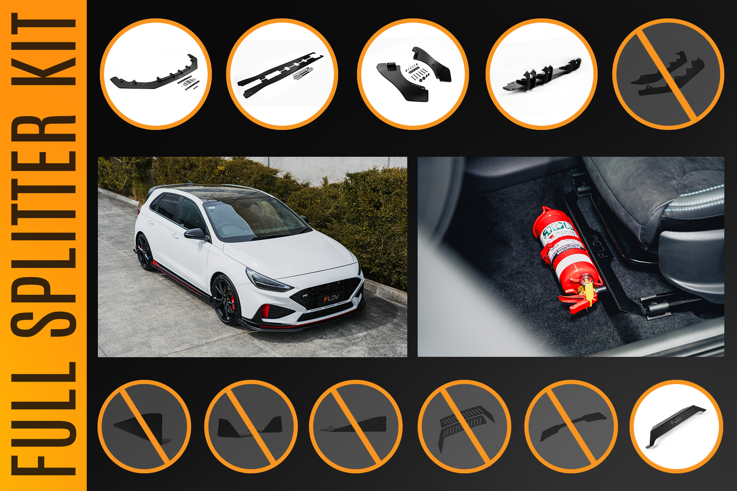 Flow Designs i30N Hatch PDE V6 FL2 2025 Full Lip Splitter Set