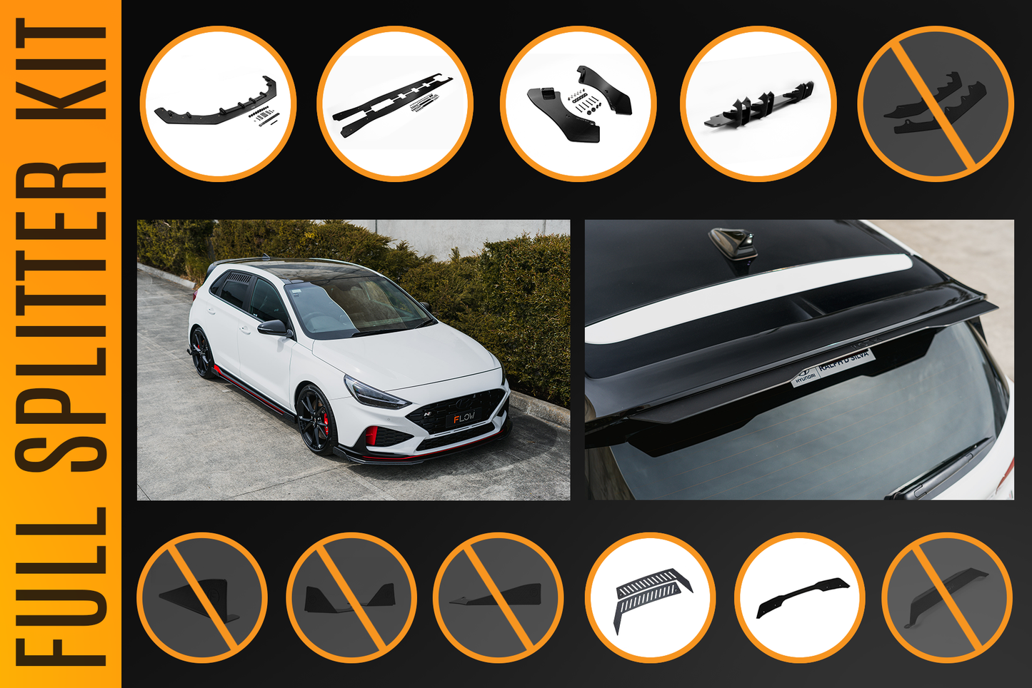 Flow Designs i30N Hatch PDE V6 FL2 2025 Full Lip Splitter Set