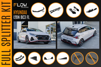 Flow Designs i20 N BC3 Facelift - Full Lip Splitter Set