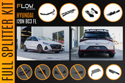 Flow Designs i20 N BC3 Facelift - Full Lip Splitter Set