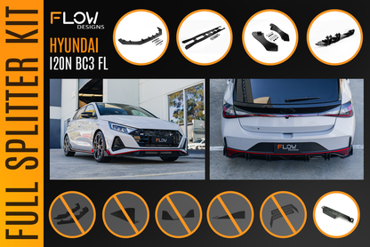 Flow Designs i20 N BC3 Facelift - Full Lip Splitter Set