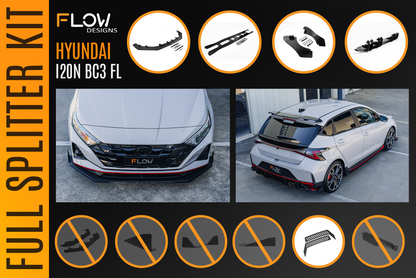 Flow Designs i20 N BC3 Facelift - Full Lip Splitter Set