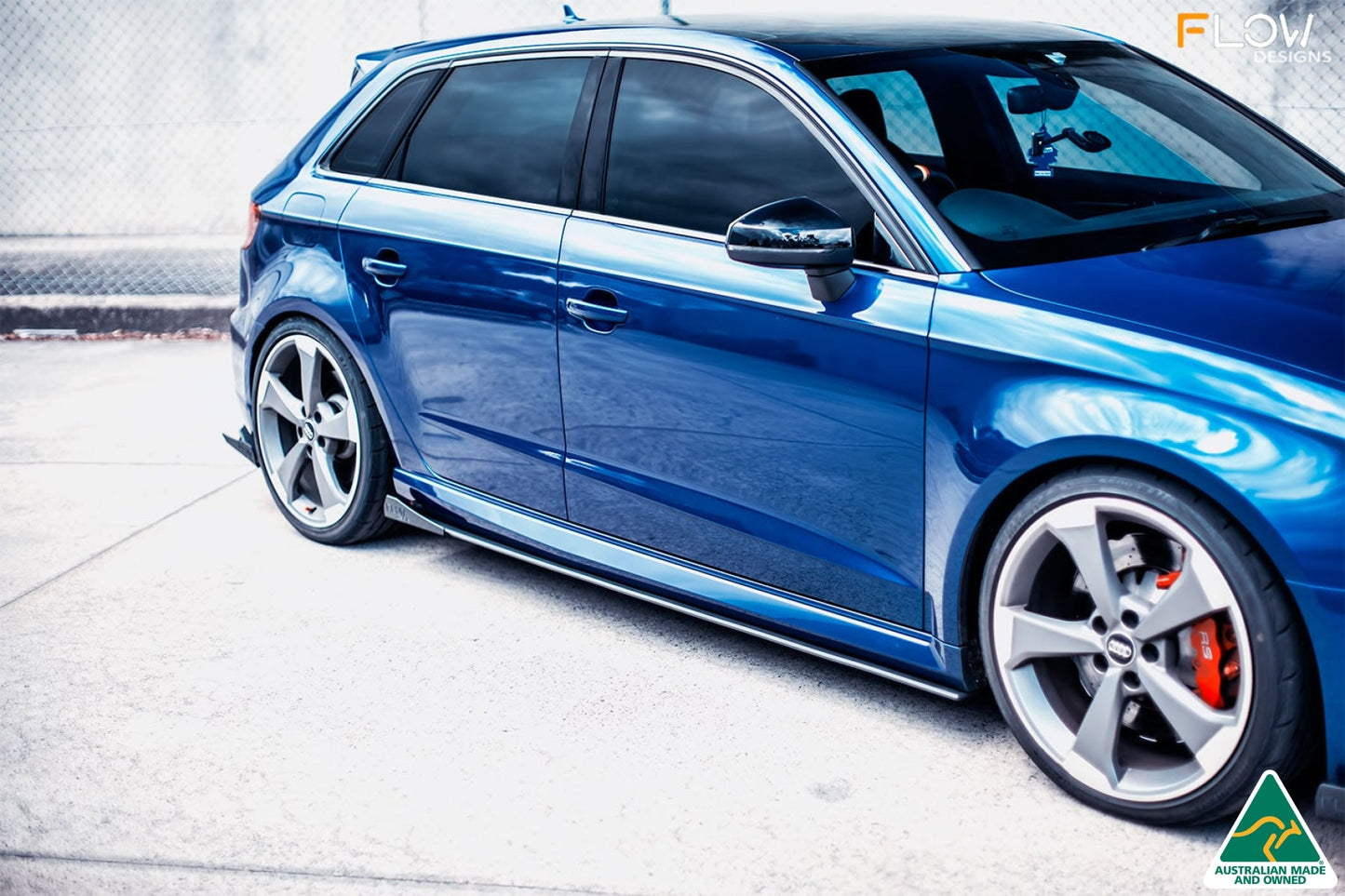 Flow Designs RS3 8V Sportback (Pre-Facelift) Side Skirt Splitters V3 (Pair)