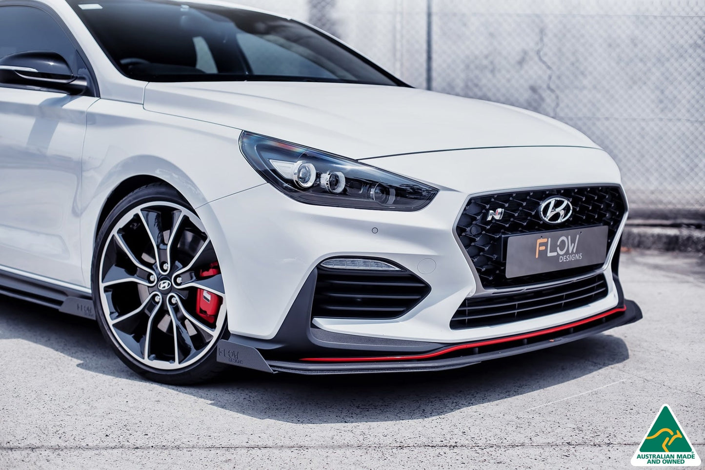 Flow Designs i30N Fastback PD Front Lip Splitter & Reinforcement Brackets