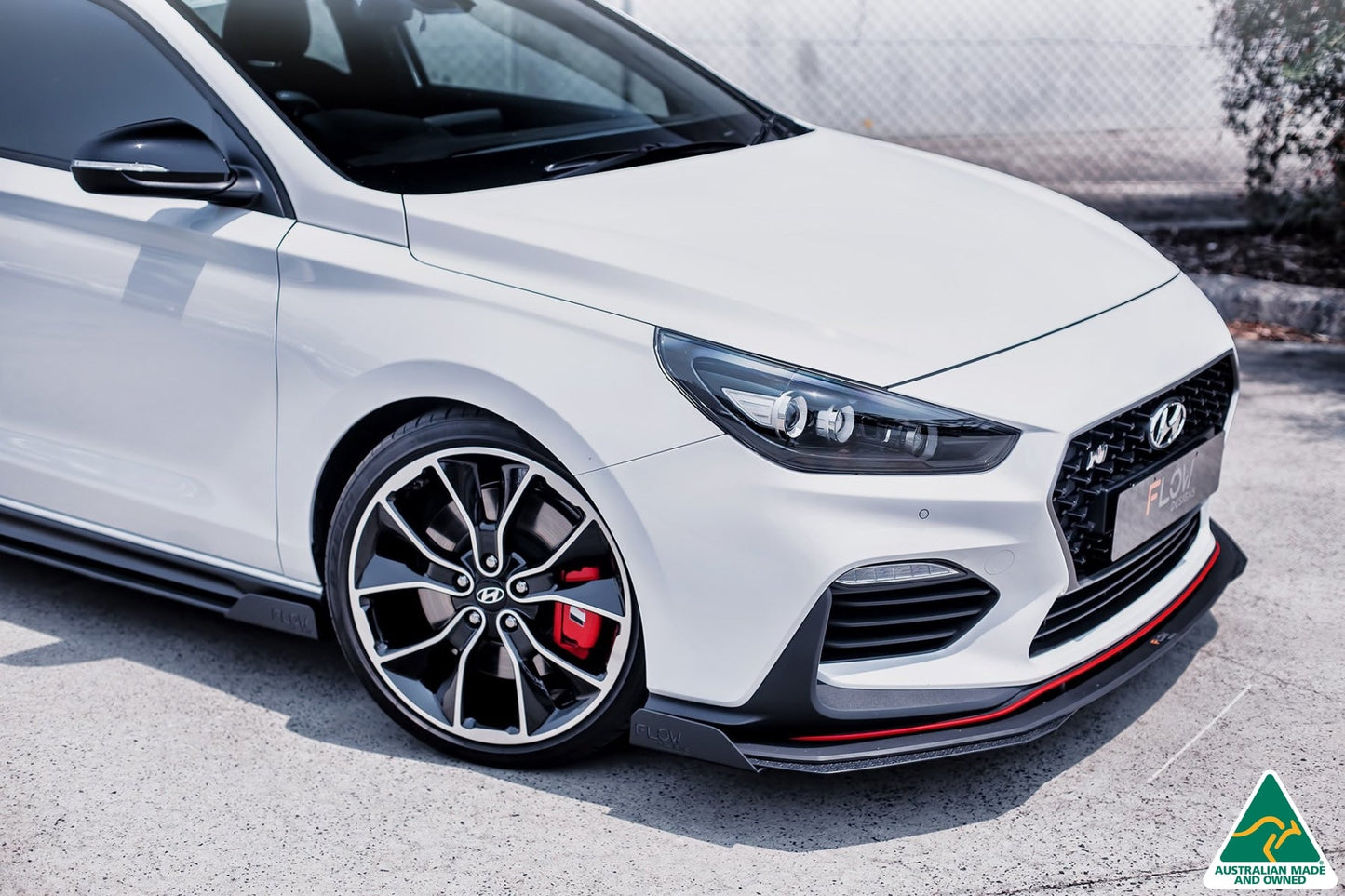 Flow Designs i30N Fastback PD Front Lip Splitter & Reinforcement Brackets