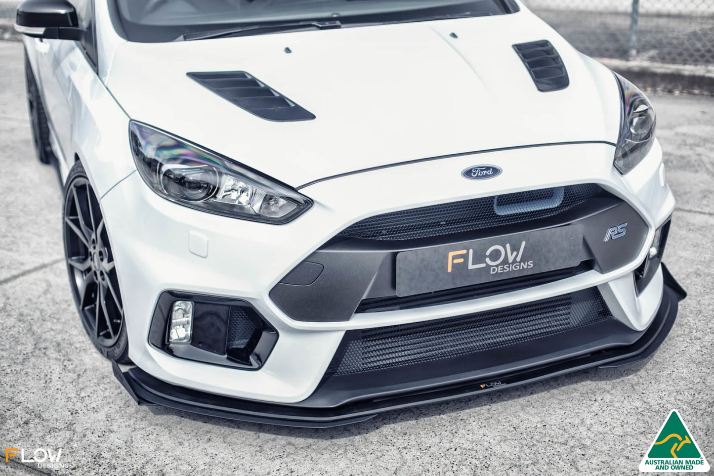 Flow Designs MK3 Focus RS Front Lip Splitter (3 Piece) & Bumper Reinforcement Bracket