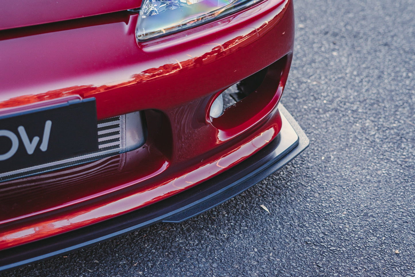 Flow Designs DEMO STOCK - S15 / 200SX Front Lip Splitter (For Standard Front Bar) - GLOSS BLACK