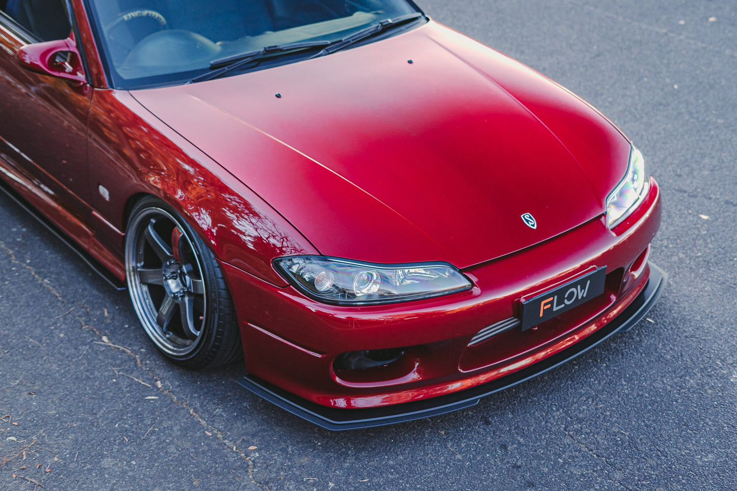 Flow Designs EX-DISPLAY - S15 / 200SX Front Lip Splitter (For Standard Front Bar) - TEXTURED MATTE BLACK