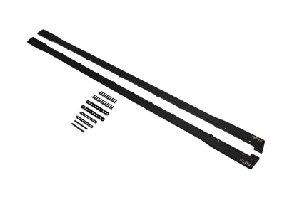 Flow Designs EX-DISPLAY - Impreza WRX/RS G3 Hatch/Sedan PFL Side Skirt Splitters (Pair) - TEXTURED MATTE BLACK