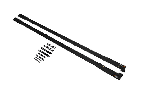 Flow Designs EX-DISPLAY - Impreza WRX/RS G3 Hatch/Sedan PFL Side Skirt Splitters (Pair) - TEXTURED MATTE BLACK