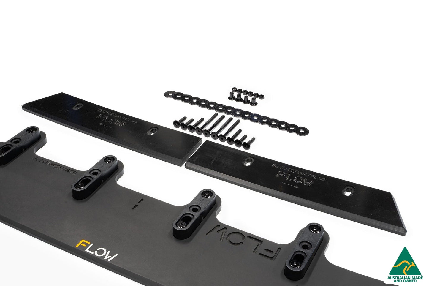 Flow Designs S3 8V Sedan Pre-Facelift Front Lip Splitter V3 & Mounting Brace