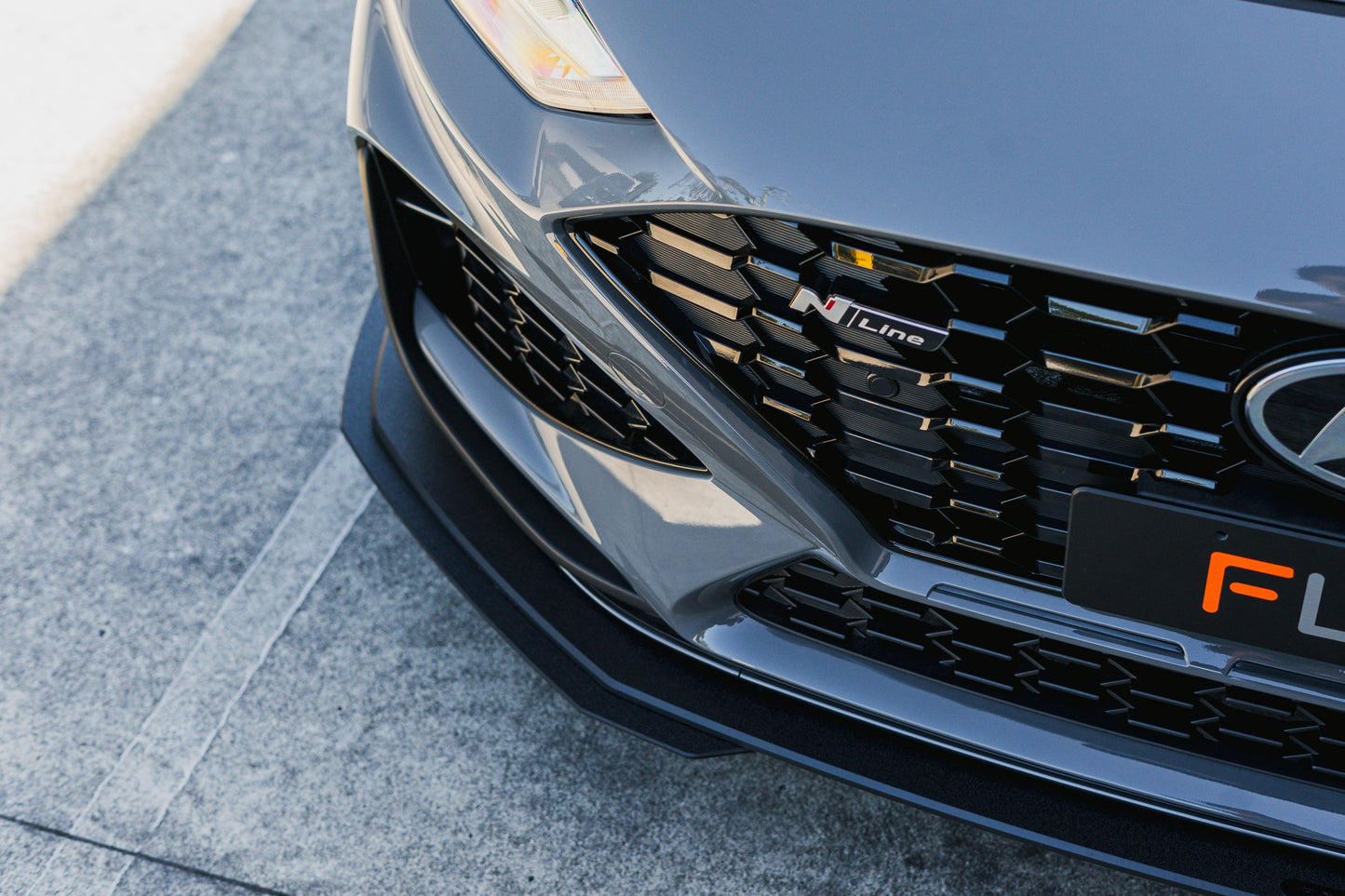 Flow Designs i30N-Line Hatch PDe.V6 FL 2024+ Front Lip Splitter & Reinforcement Brackets
