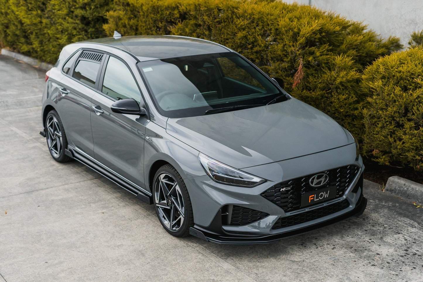 Flow Designs i30N-Line Hatch PDe.V6 FL 2024+ Front Lip Splitter & Reinforcement Brackets