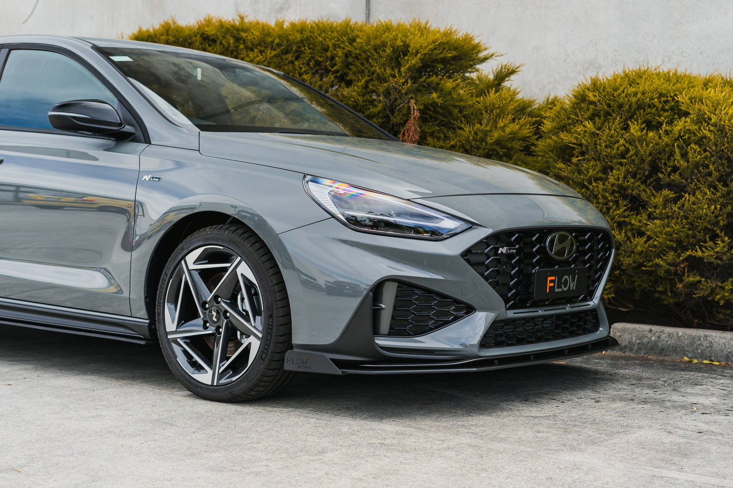 Flow Designs i30N-Line Hatch PDe.V6 FL 2024+ Front Lip Splitter Winglets (Pair)