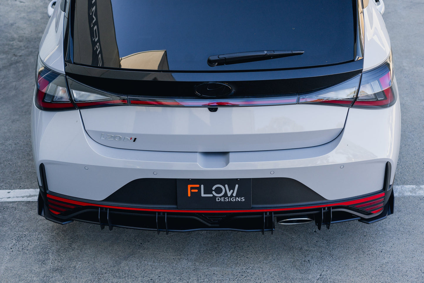 Flow Designs DEMO STOCK - i20 N BC3 Pre-Facelift / Facelift - Flow-Lock Rear Diffuser - GLOSS BLACK