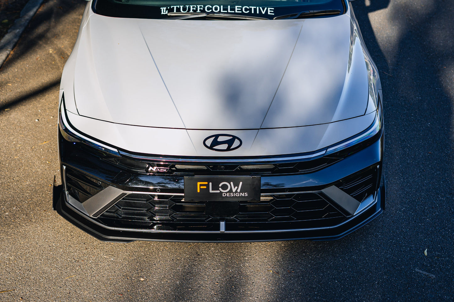 Flow Designs Hyundai CN7 V2 i30 N-Line Sedan FL 2025 Front Lip Splitter & Mounting Brackets (Pair)