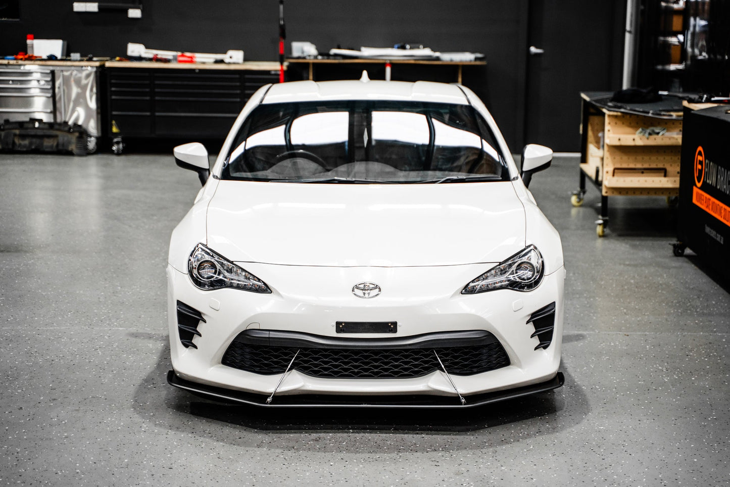 Flow Designs Toyota 86 (Facelift) Front Lip Splitter V2 (With Support Rods)