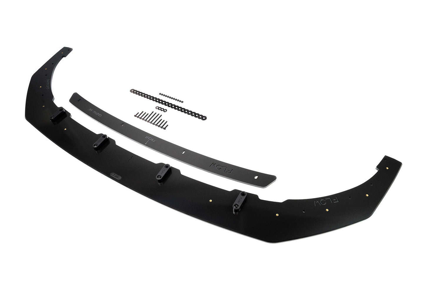 Flow Designs EX-DISPLAY - CN7 i30 N Line Sedan 2020 - 2022 Front Lip Splitter & Mounting Brace - GLOSS BLACK