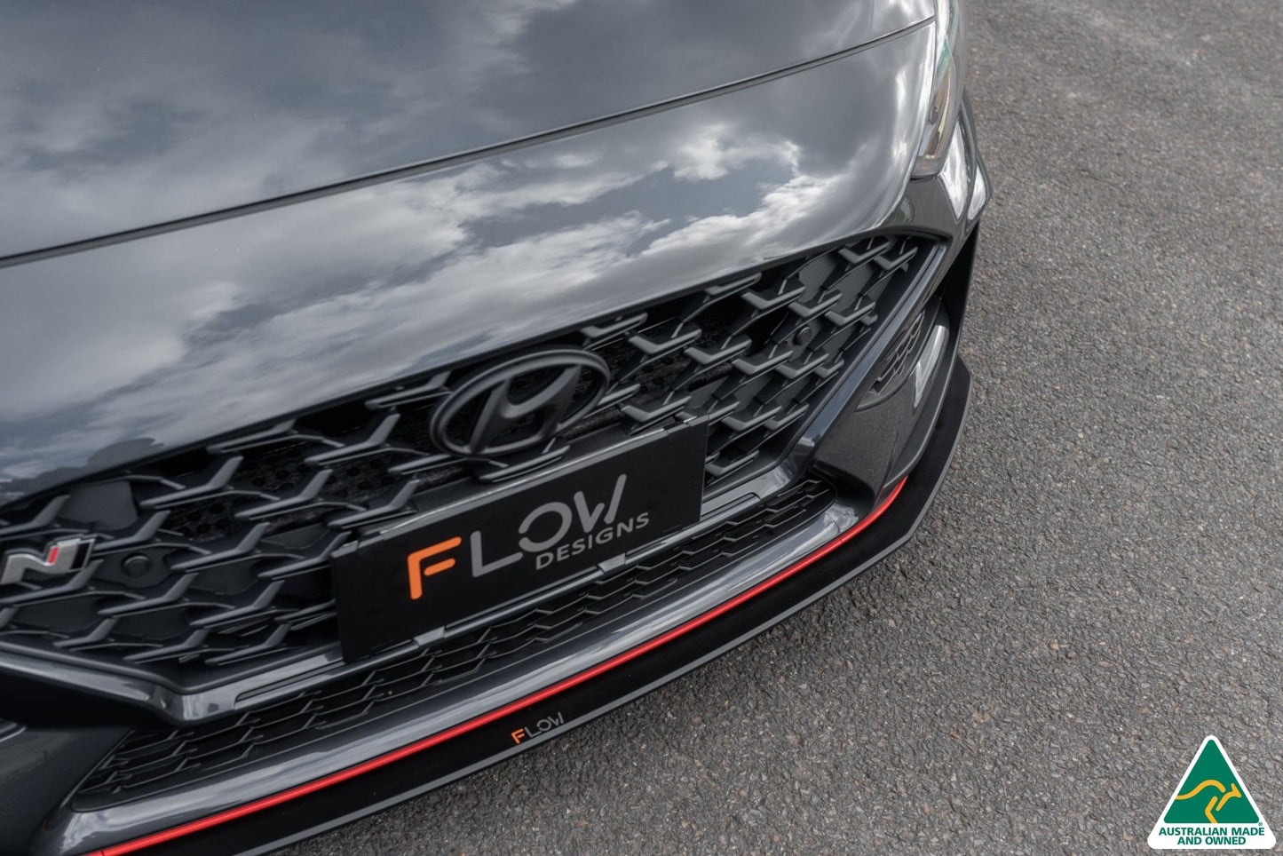 Flow Designs i30N Fastback PD FL 2022+ Front Lip Splitter & Reinforcement Brackets