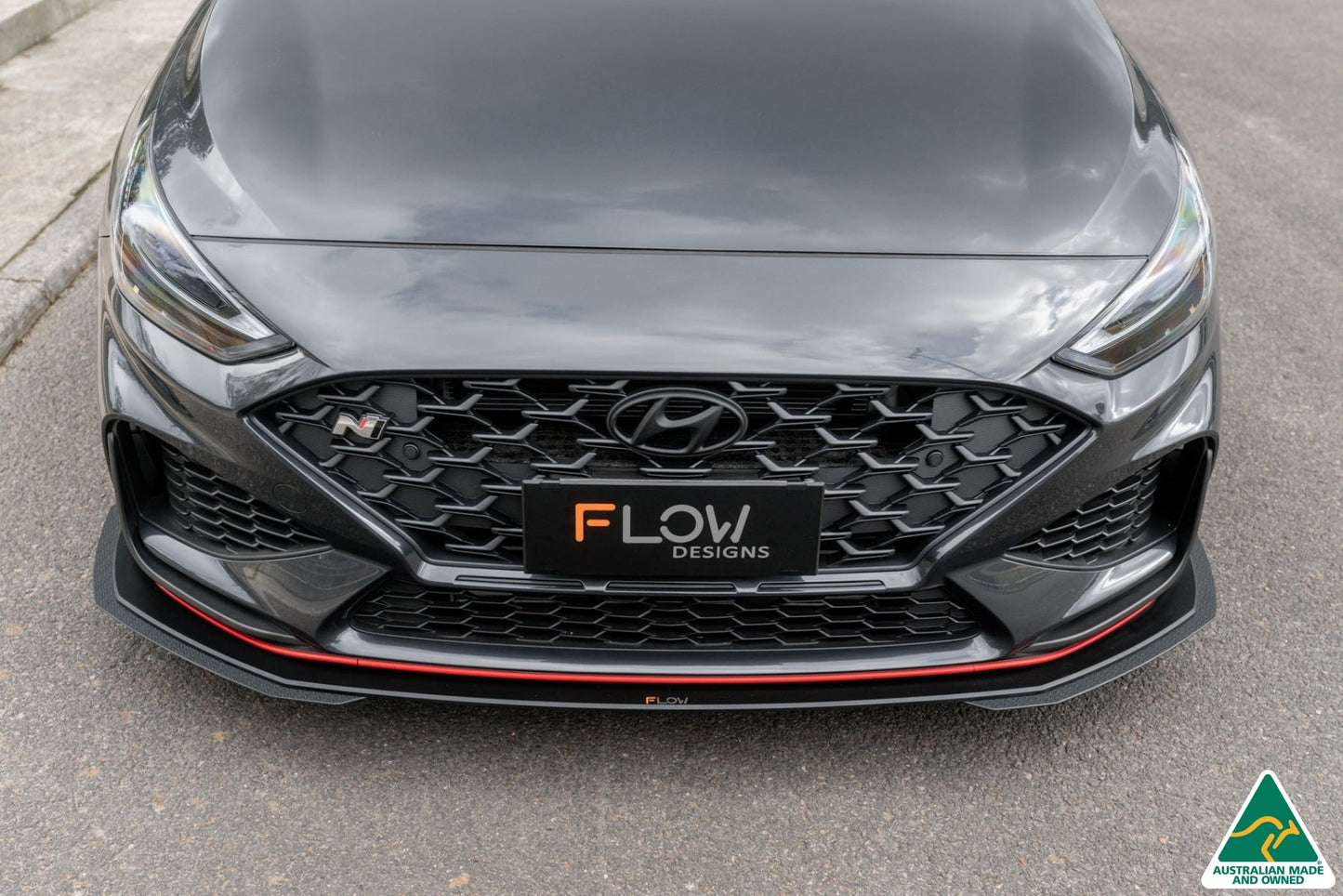Flow Designs i30N Fastback PD FL 2022+ Front Lip Splitter Extensions (Pair)