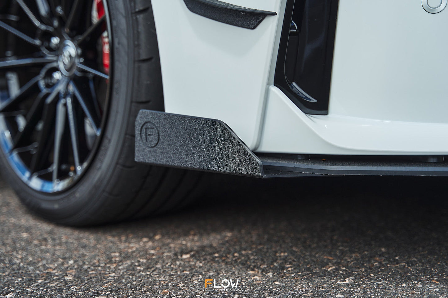 Flow Designs Corolla GR Chassis Mounted Front Lip Splitter (TEXTURED)
