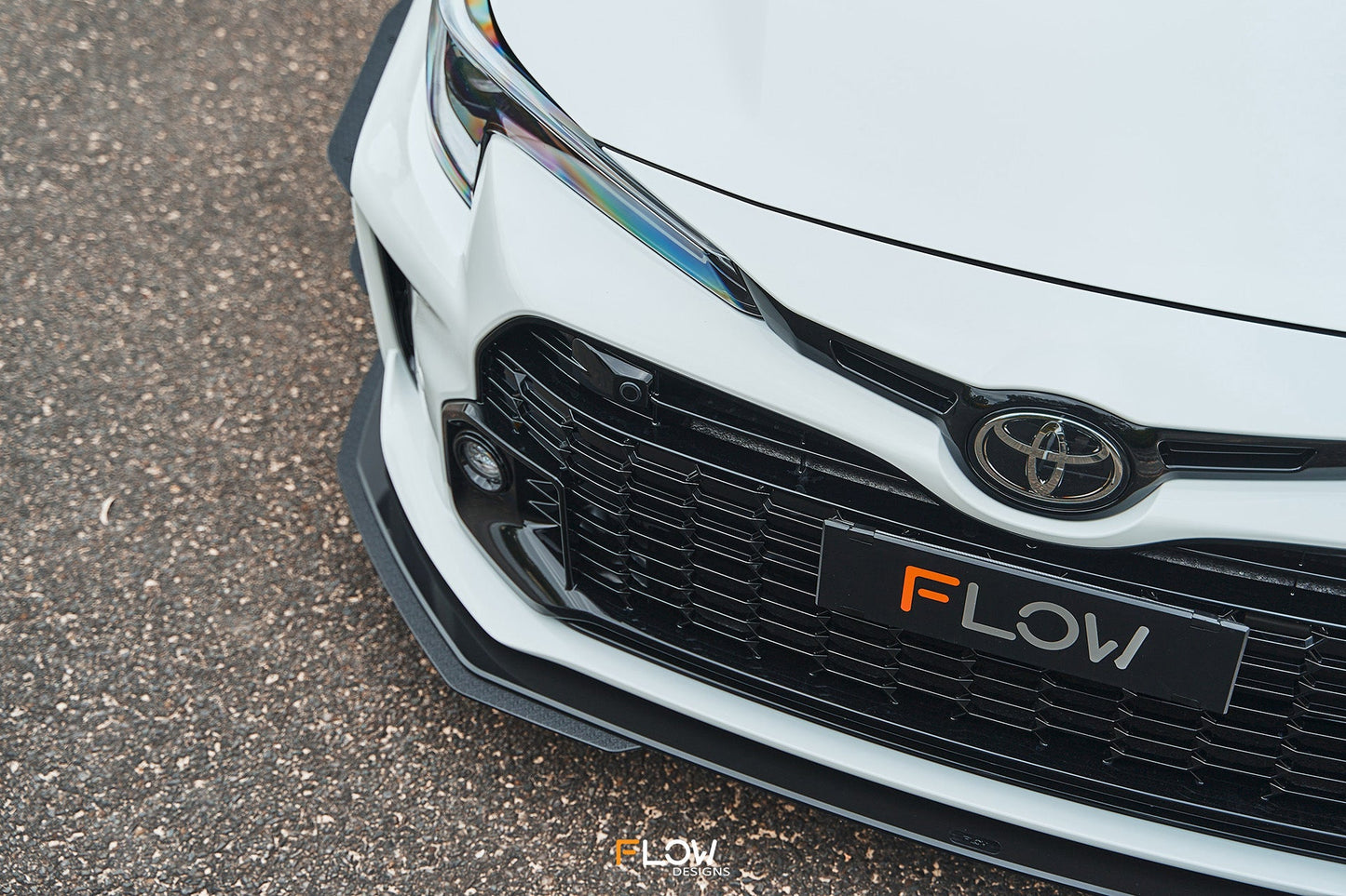 Flow Designs Corolla GR Chassis Mounted Front Lip Splitter (GLOSS)