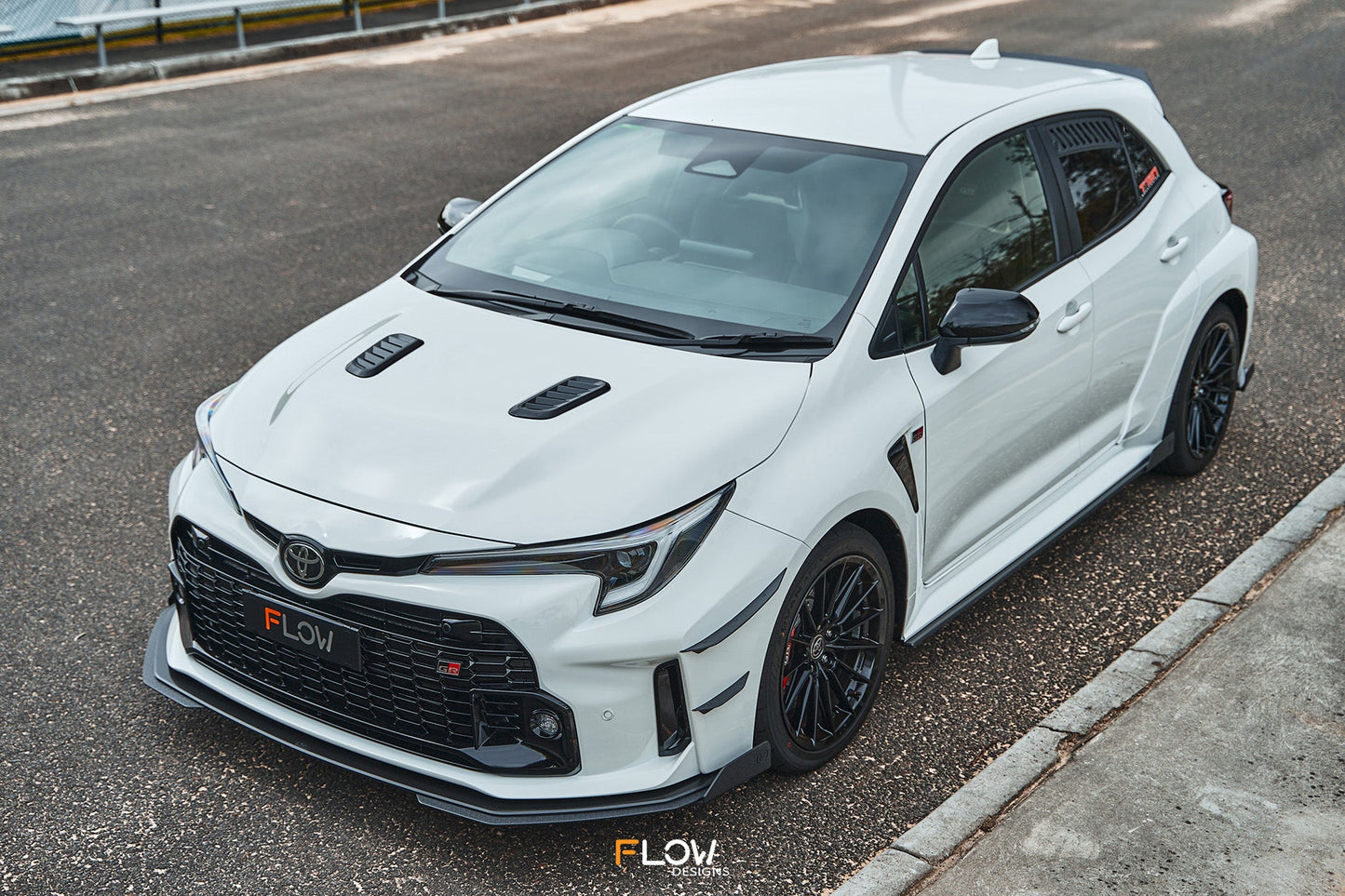 Flow Designs Corolla GR Chassis Mounted Front Lip Splitter (GLOSS)