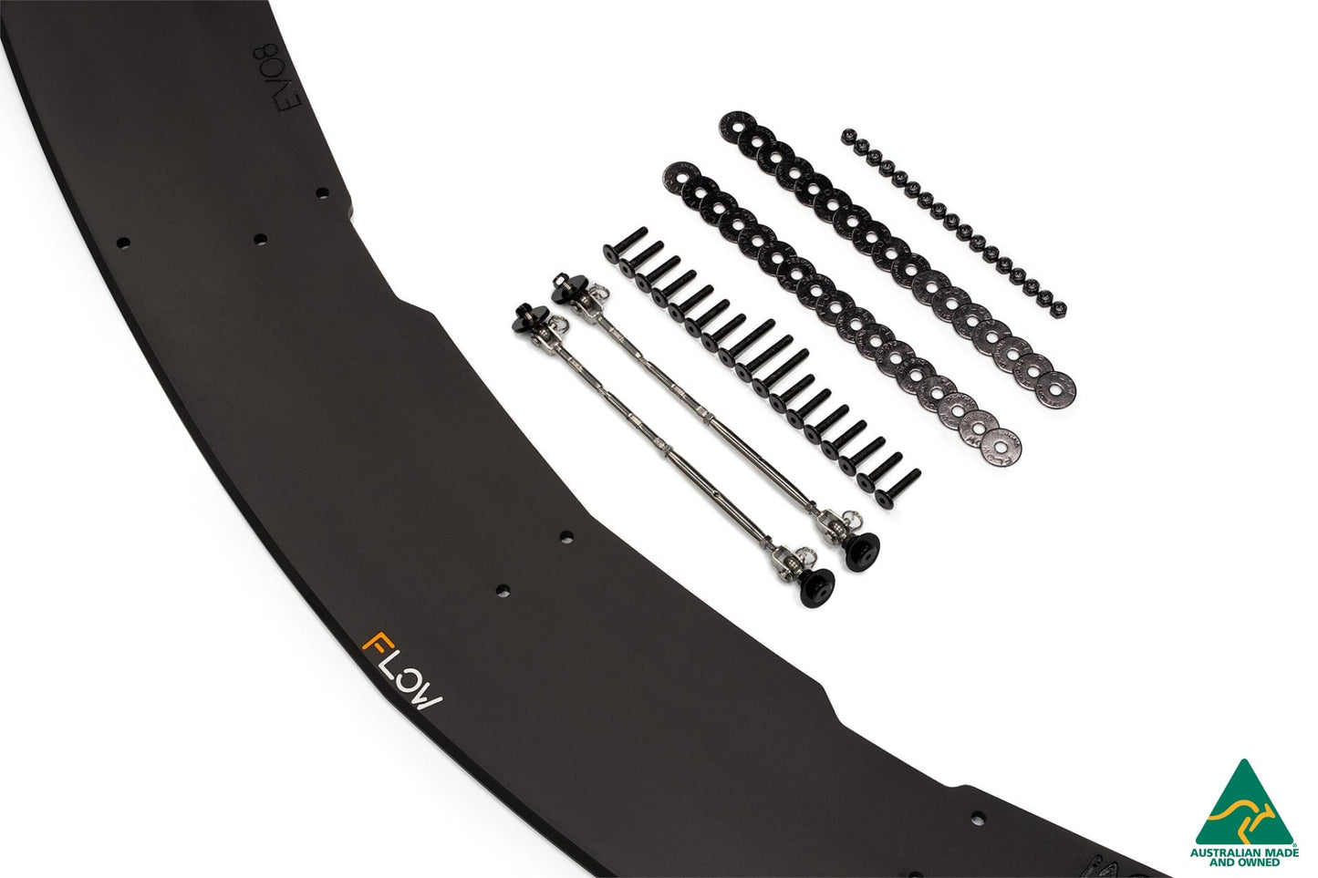 Flow Designs Lancer Evolution VIII Front Lip Splitter With Support Rods