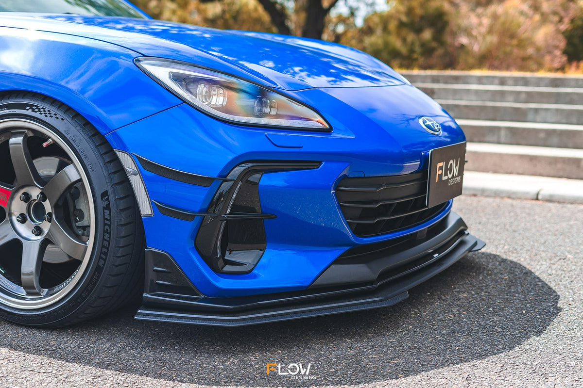 Flow Designs ZD8 BRZ STI Front Lip Splitter Extensions (Pair)