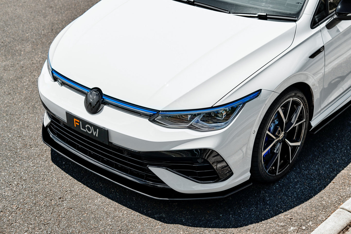 Flow Designs MK8 Golf R Chassis Mounted Front Lip Splitter