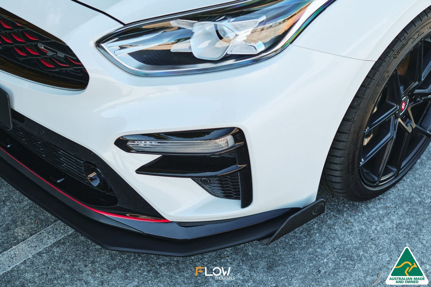 Flow Designs Cerato GT PFL Front Lip Splitter & Reinforcement Brackets