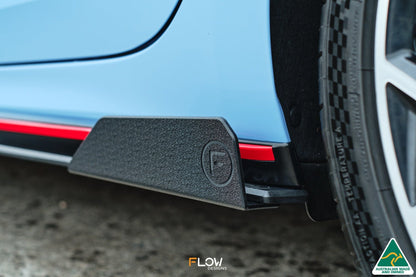 Flow Designs EX-DISPLAY - CN7 i30N Sedan 2021-2023 Side Skirt Splitters (Pair) - TEXTURED MATTE BLACK