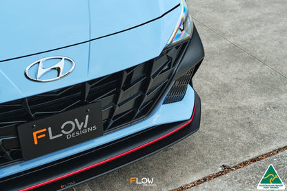 Flow Designs CN7 i30N Sedan 2021-2023 Front Lip Splitter & Mounting Brackets (Pair)