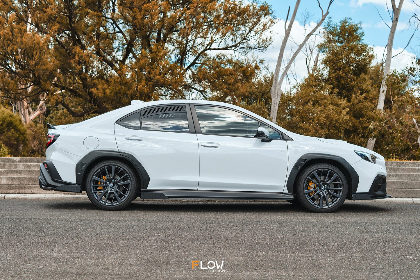 Flow Designs EX-DISPLAY - VB WRX Side Skirt Splitters (TEXTURED: Pair)