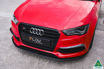 Flow Designs S3 8V Sedan Pre-Facelift Front Lip Splitter V3 & Mounting Brace