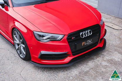 Flow Designs S3 8V Sedan Pre-Facelift Front Lip Splitter V3 & Mounting Brace
